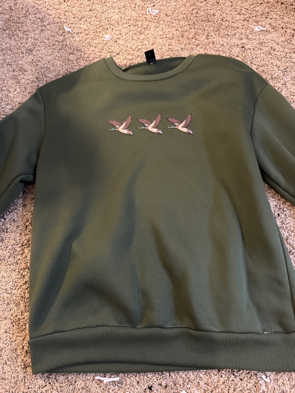 SHEIN Olive Green Crewneck Sweatshirt